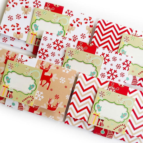 Set 10 Adore By Nat Classic Christmas Holiday Gift Card or Money Holders - Premium Check Cash Envelopes