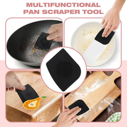 Cast Iron Scrubber with Long Handle, 316 Chainmail Cleaner for Cast Iron Pans, Dishwasher Safe Cleaning Kit