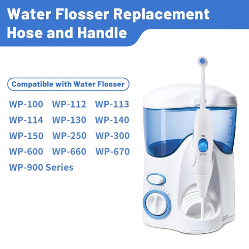 Replacement Hose and Handle Parts - Compatible with Waterpik Water Flosser WP-100 WP-300 WP-660 WP-900 Series