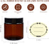TUZAZO 12 Pack 4 Oz Thick Amber Round Glass Jars with Lids - Empty Candle Making Jars/Food Storage Canning Jars/Cosmetic Containers with Leakproof Lids for Cream Lotion Body Butter Beauty Products by TUZAZO