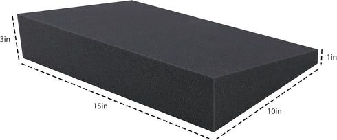 DeluxeComfort Foam Stress Relief Wedge - 15" x 10" x 1"-3" Rise - Therapeutic Back Pain Relief, Grey