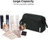 Narwey Large Women Makeup Bag, Wide-open Travel Cosmetic Organizer Toiletry Bag for Cosmetics & Accessories (Black)