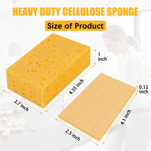 12 Pack Large Cellulose Sponges, Kitchen Sponges Durable Dish Sponge for Cleaning, Cleaning Scrub Colored Sponge, Multiple Use for Dishes Washing, Compressed Packaging by JOHOKAKITI