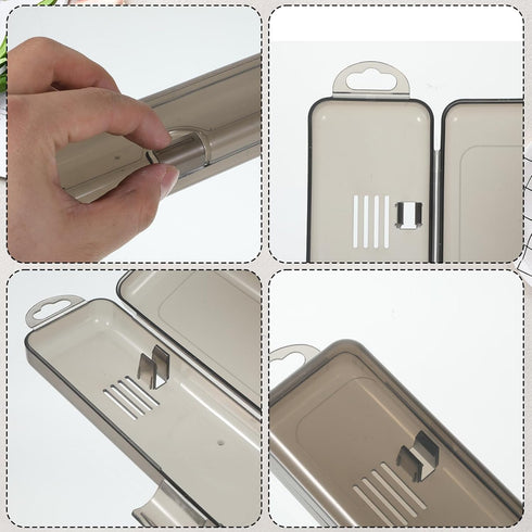 Qulkws 2 Pack 8.27 1.85 1.1 inches Toothbrush Case, Portable Clear Toothbrush and Toothpaste Storage Container