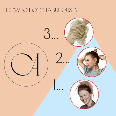 PRETTYSHOP XL Hairpiece Scrunchy Updo Bridal Hairstyles - Voluminous Curly Messy Bun, Blond Mix G7E