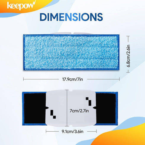 KEEPOW Braava Jet 240 Mop Pads Compatible with iRobot Braava Jet 240, 241, 245 (2 Wet + 2 Damp + 1 Dry)