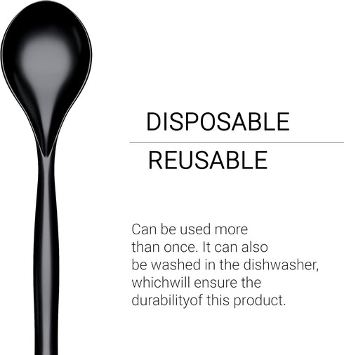 Large Plastic Serving Spoons, Disposable Serving Utensils, 10 inches, Big Heavy Weight Reusable Utensils for Party