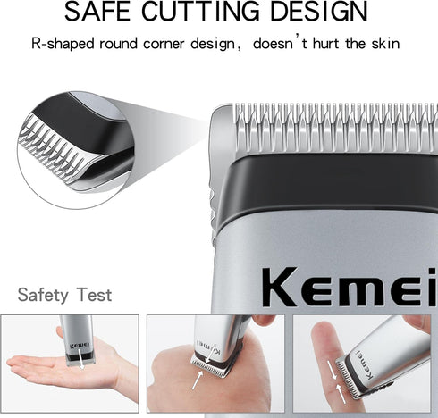 KEMEI Mini Clippers Trimmer Groomer, Cordless Self-Haircut Kit with Stainless Steel Styling Shears