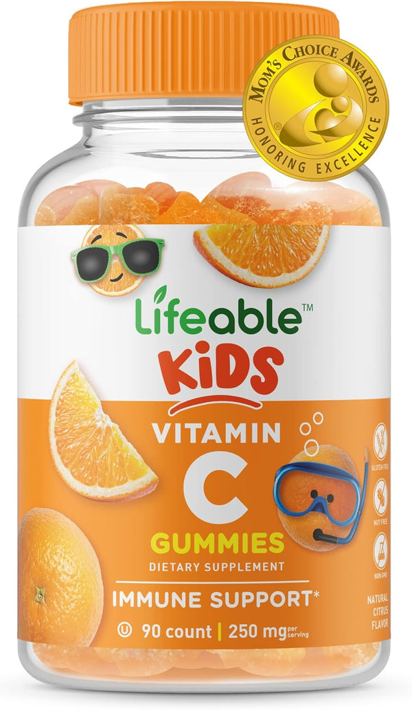 Lifeable Kids Vitamin C Gummies | 250mg | Great Tasting VIT C | Vegan, 90 Gummies