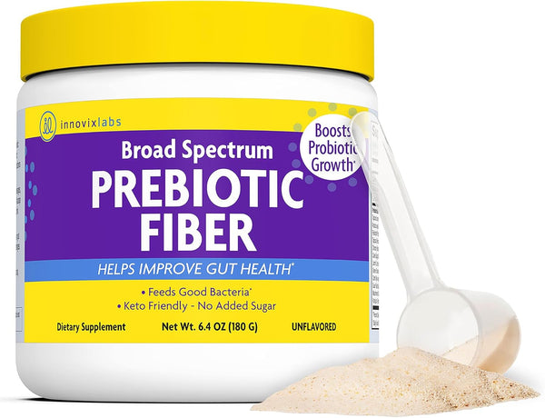 InnovixLabs Prebiotic Fiber Powder, High Fiber Supplement for Gut & Digestive Health, 30-Day Supply, No Added Sugar,