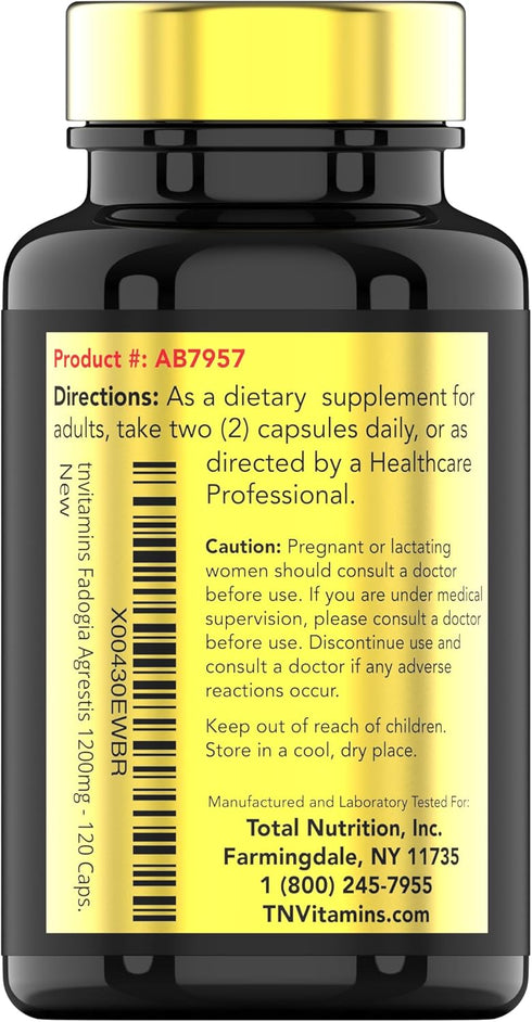 Fadogia Agrestis, 1200mg - 120 Capsules, Ultra-Potent Extract Supplement for Men, Energy, Power, Strength