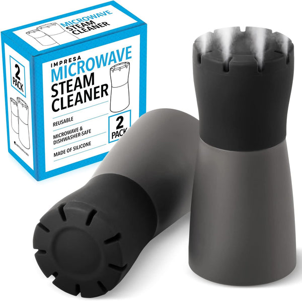 IMPRESA Microwave Steam Cleaner, 2 Pack for Quick & Effortless Cleaning - Just Add Vinegar & Water
