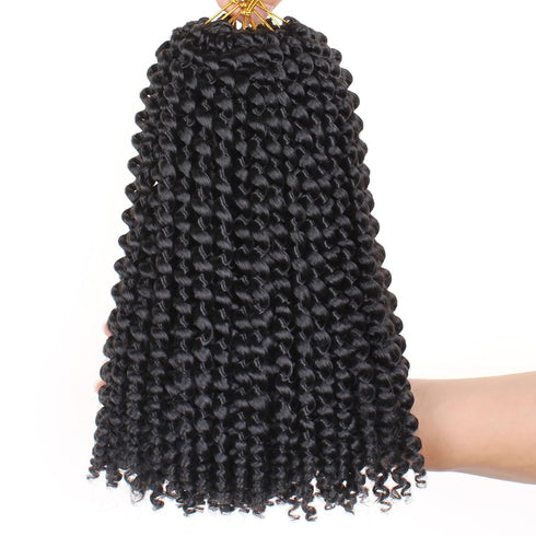 Leeven 12 Inch Water Wave Crochet Hair - 2 Packs Short Bob Passion Twist Hair for Butterfly Locs, Natural Black