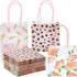 Sparkle and Bash Mini Gift Bags with Handles, 12-Pack, 5 x 5 x 3 in, Pink Floral & Animal Assortment for Party Favors