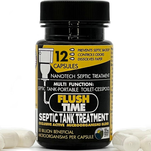 Flushable Septic Tank Treatment Capsules - 1 Year Supply of 12 Eco-Friendly Nano-Tech Formula