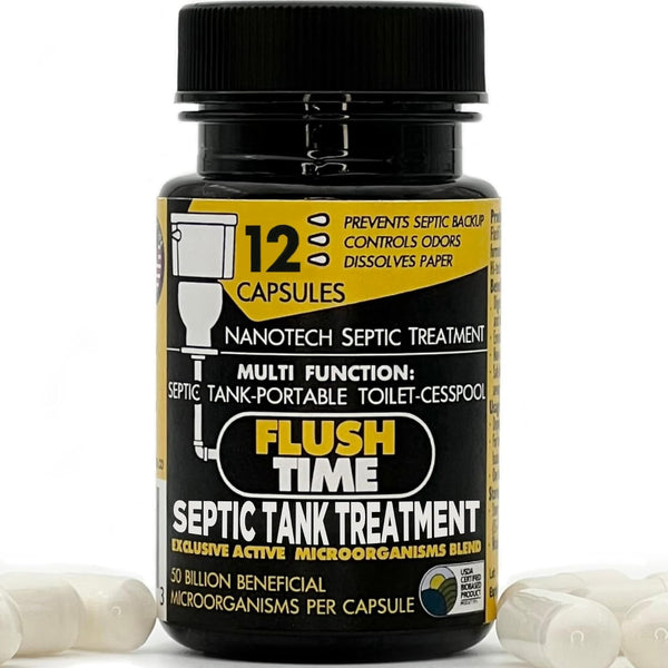 Flushable Septic Tank Treatment Capsules - 1 Year Supply of 12 Eco-Friendly Nano-Tech Formula