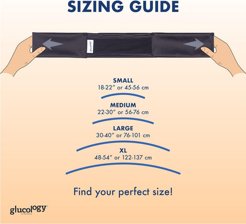 Pack 48'' 54") Glucology Insulin Pump Waist Belt | Fanny for Running or Travel - Diabetes Supplies Pouch