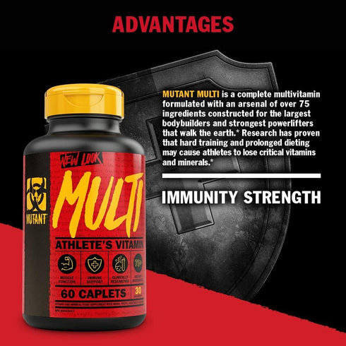Mutant Multi, High Potency Vitamins with 75+ Ingredients, Specifically Formulated for Heavy Lifting, 60 Tablets