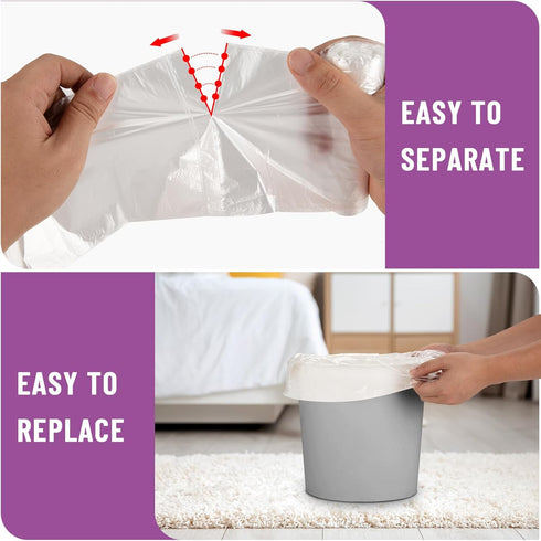 100 Count 4 Gallon Strong Transparent Unscented Trash Bags for Bathroom, Office, Kitchen, Bedroom