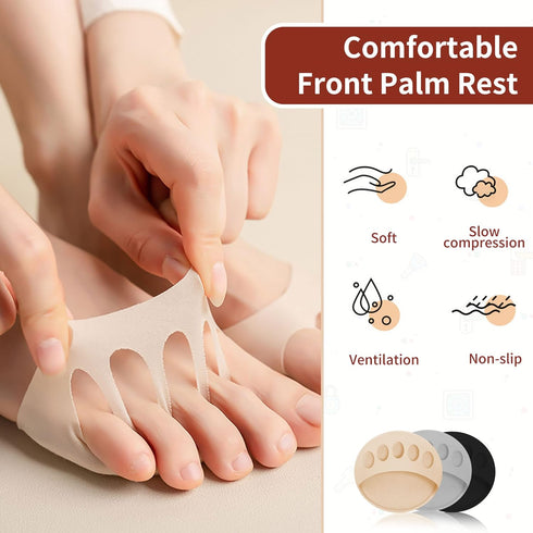 Invisible Breathable Honeycomb Fabric Ball of Foot Pads, Soft Metatarsal Cushions for Pain Relief, Reusable