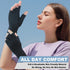 2 Pairs Copper Compression Gloves for Arthritis, Carpal Tunnel Pain Relief, Anti-Slip Fingerless Hand Gloves (L)