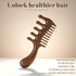 KFHENSOMR 1 PCS Wooden Scalp Massager Comb Natural Sandalwood Scalp Massager Comb Wide Fine Tooth with Handle for Men