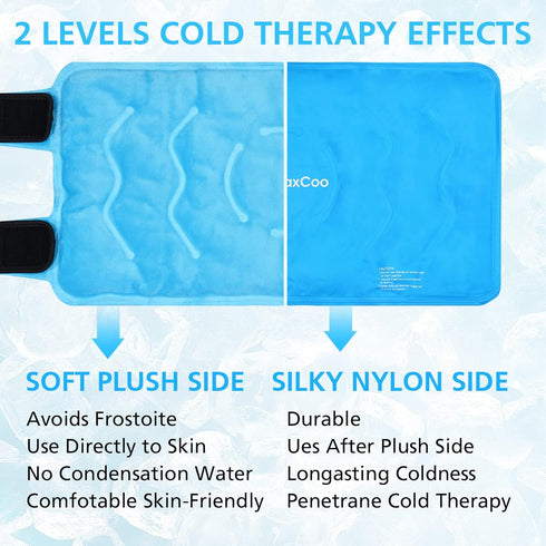 XXL Knee Ice Pack Wrap, Gel Ice Pack for Knee Injuries, Reusable Large Cold Pack for Pain Relief