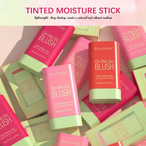 Multi-Use Makeup Blush Stick, Tinted Solid Moisturizer for Cheek, Eyes & Lips, Waterproof Natural Nude Makeup (1# Shy