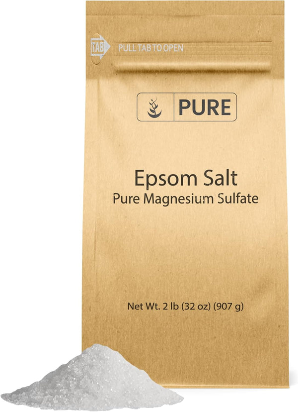 Pure Original Ingredients Epsom Salt (2 lb) - Food Grade Magnesium Sulfate Soaking Solution