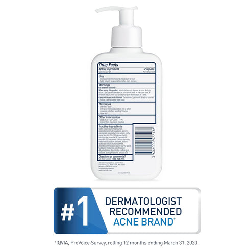 CeraVe Acne Treatment Face Wash - Salicylic Acid Cleanser with Purifying Clay, Niacinamide, Ceramides, 8 Ounce