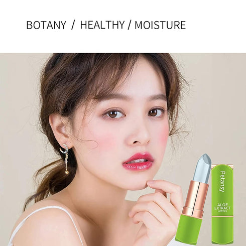 Petansy 3 Packs Aloe Vera Lipstick, Long Lasting Moisturizing Lip Balm, Magic Temperature Color Change Lip Gloss Set