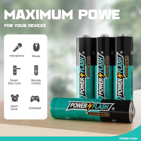 AAA Batteries, 24 Pack, Long Lasting Triple A, 1.5V, 10-Year Shelf Life, Leak Proof, Natural Discharge