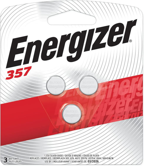Energizer LR44 Battery, Silver Oxide 303, 357, AG13, SR44 1.5 Volt Battery (1 Count) - Packaging May Vary
