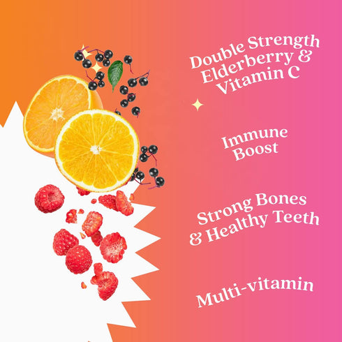 BeLive Elderberry Gummies with Zinc, Vitamin C, D, A, E, B12 - 50 Ct Immune Support Supplement, Vegan, Raspberry