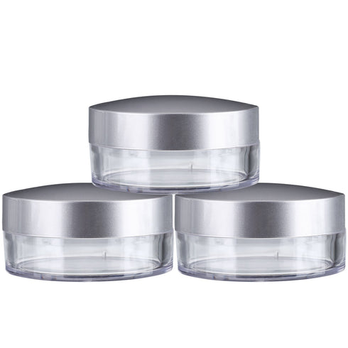 Hotop 3 Pieces 50 ml Plastic Empty Powder Case Makeup Jar Travel Kit with Sifter