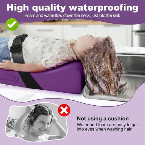 XYDongtong Hair Washing Station for Kids, Sink Shampoo Foam Pad, Anti-Tip Ergonomic Shampoo Neck Support for Kids
