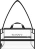SHANY Clear PVC Water-Resistant Travel Tote Bag, Large See-Thru Bag with Adjustable Shoulder Straps and Zippered Pockets