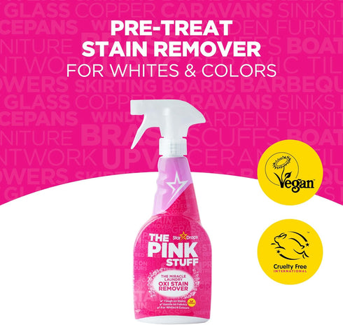 The Pink Stuff 500ml Stardrops - - The Miracle Laundry Oxi Stain Remover Spray