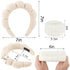 4Pcs Spa Headband Set for Women, Soft Terry Cloth Makeup Skincare Bubble Headband, Non Slip Hair Accessory Beige
