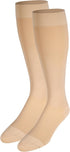 NuVein Medical Compression Stockings, 15-20 mmHg Support for Women & Men, Knee Length, Closed Toe, Large Beige