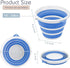 Goderewlid Collapsible Bucket 2.6 Gal/10L, BPA-Free - Portable Foldable Water Pail for Home, Outdoors, Car Wash, Blue