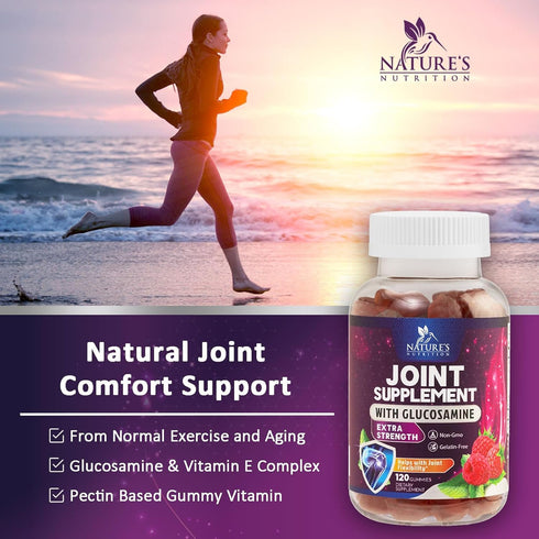 Nature's Joint Support Gummies, 120 Gummies, Glucosamine Plus Vitamin E for Joint Health & Flexibility