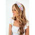 NVENF Flower Headbands for Women, Spring Summer Floral Knotted Headband with Crystal Rhinestones