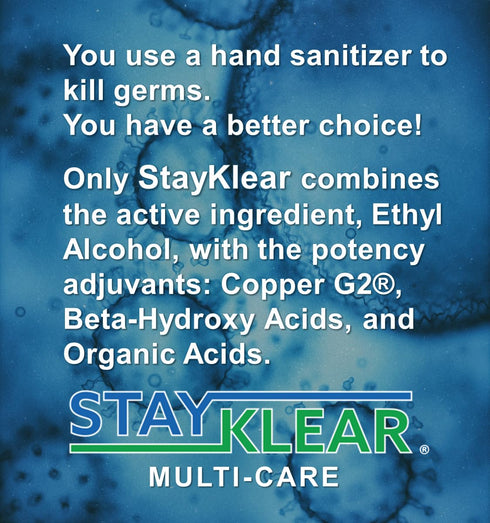 StayKlear (3.4 Oz) G2(R), B3, B5; New Multi-Care Hand Sanitizer Lotion Fl Travel Size with Copper Vitamin