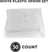 Large White Plastic Spoons, 8" Long Handled Spoon, Disposable Cutlery, Dessert Spoon Disposable 50PK