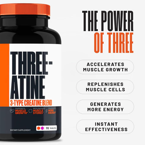 Creatine Pills - 5g 3X Pure Creatine Monohydrate Pills for Pre Workout Muscle Mass Gainer - 90 Tablets