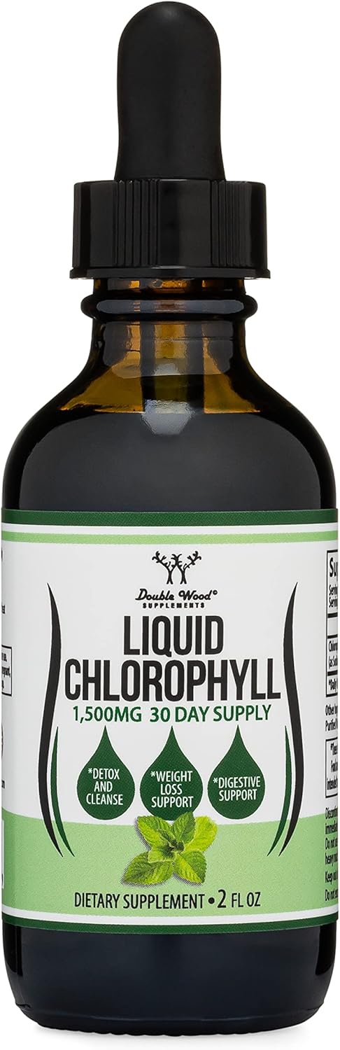 Chlorophyll Liquid Drops - Peppermint Flavored, Vegan Safe for Skin Health & Immune Function