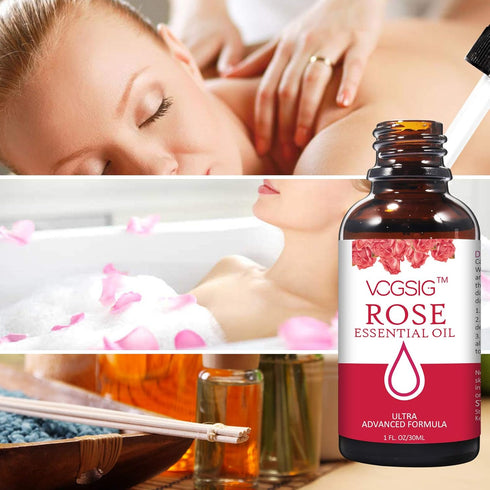 Rose Essential Oil 30ml - Aromatherapy, Skin Moisturizing, Anti-Aging, Reduce Pigmentation, Quickly Absorbed