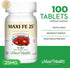 Maxi Health Iron Supplement for Women & Men, Gentle Iron 25 mg, Non-Constipating, 100 Tablets