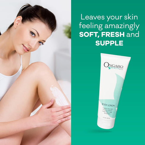 Ongaro Beauty Organic Body Lotion, Probiotic Moisturizer with Aloe Vera, Cocoa Butter, Hyaluronic Acid, Shea Butter &